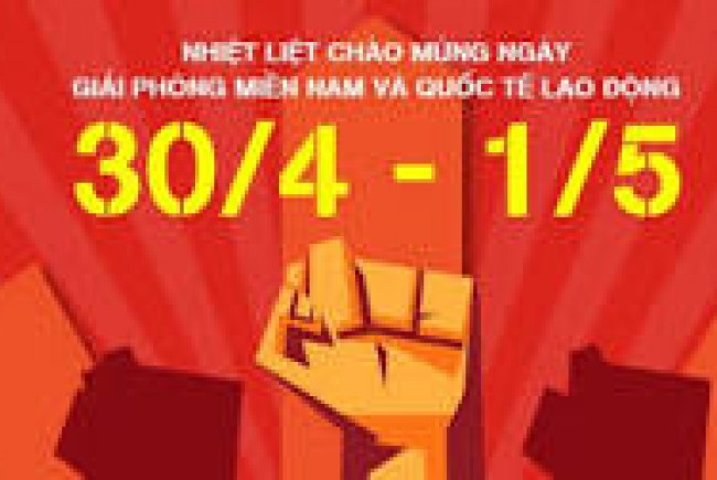 Thông báo nghỉ lễ ngày Giải Phóng Miền Nam (30/04) và ngày Quốc tế Lao động (01/05) năm 2024